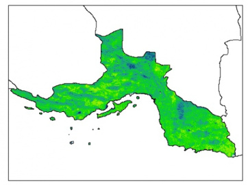 نقشه رطوبت اشباع خاک در عمق 5 سانتیمتری استان هرمزگان