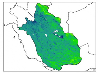 نقشه رطوبت اشباع خاک در عمق 5 سانتیمتری استان فارس