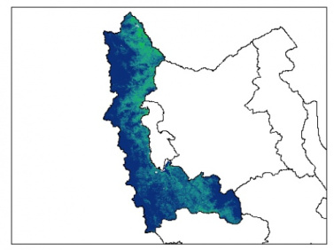نقشه رطوبت اشباع خاک در عمق 5 سانتیمتری استان آذربايجان غربي