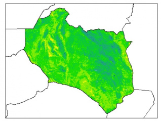 نقشه رطوبت اشباع خاک در عمق 15 سانتیمتری استان خراسان جنوبي