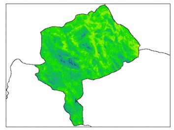 نقشه رطوبت اشباع خاک در عمق 15 سانتیمتری استان يزد