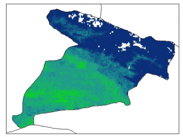 نقشه رطوبت اشباع خاک در عمق 15 سانتیمتری استان البرز