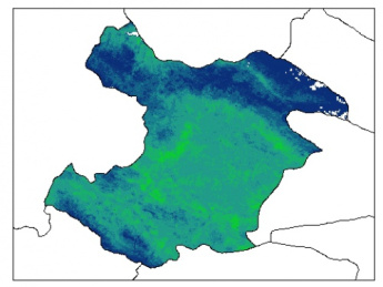 نقشه رطوبت اشباع خاک در عمق 15 سانتیمتری استان قزوين