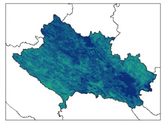 نقشه رطوبت اشباع خاک در عمق 15 سانتیمتری استان لرستان