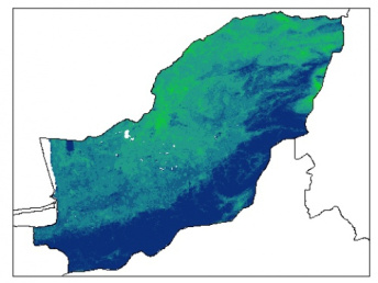 نقشه رطوبت اشباع خاک در عمق 15 سانتیمتری استان گلستان