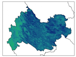 نقشه رطوبت اشباع خاک در عمق 15 سانتیمتری استان كرمانشاه