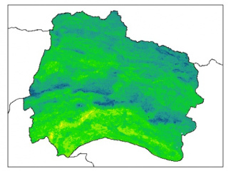 نقشه رطوبت اشباع خاک در عمق 30 سانتیمتری استان خراسان شمالي