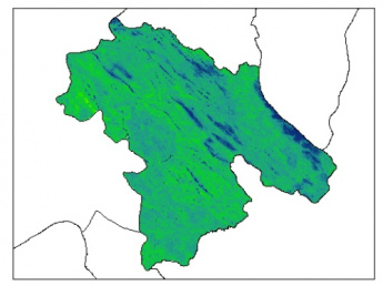 نقشه رطوبت اشباع خاک در عمق 30 سانتیمتری استان كهكيلويه و بويراحمد