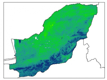 نقشه رطوبت اشباع خاک در عمق 30 سانتیمتری استان گلستان