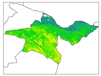 نقشه رطوبت اشباع خاک در عمق 60 سانتیمتری استان تهران
