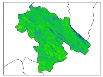 نقشه رطوبت اشباع خاک در عمق 60 سانتیمتری استان كهكيلويه و بويراحمد