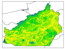 نقشه رطوبت اشباع خاک در عمق 60 سانتیمتری استان سمنان