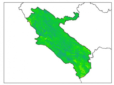 نقشه رطوبت اشباع خاک در عمق 60 سانتیمتری استان ايلام