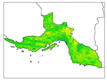 نقشه رطوبت اشباع خاک در عمق 60 سانتیمتری استان هرمزگان