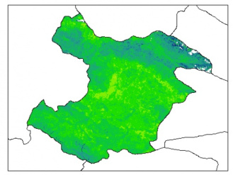 نقشه رطوبت اشباع خاک در عمق 60 سانتیمتری استان قزوين