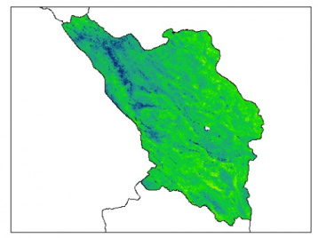نقشه رطوبت اشباع خاک در عمق 60 سانتیمتری استان چهارمحال و بختياري