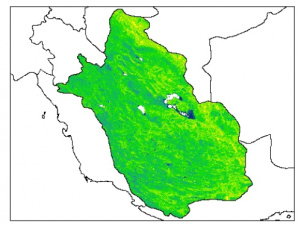 نقشه رطوبت اشباع خاک در عمق 60 سانتیمتری استان فارس