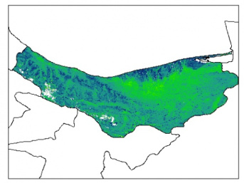 نقشه رطوبت اشباع خاک در عمق 60 سانتیمتری استان مازندران