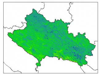 نقشه رطوبت اشباع خاک در عمق 60 سانتیمتری استان لرستان