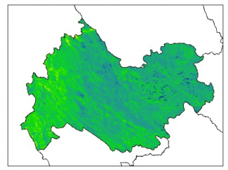 نقشه رطوبت اشباع خاک در عمق 60 سانتیمتری استان كرمانشاه