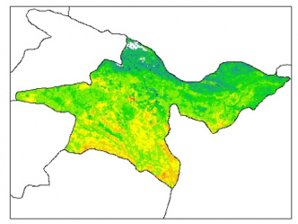 نقشه رطوبت اشباع خاک در عمق 100 سانتیمتری استان تهران