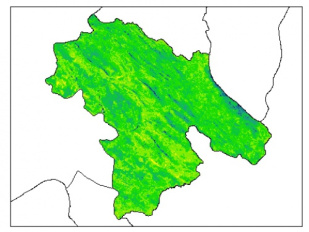نقشه رطوبت اشباع خاک در عمق 100 سانتیمتری استان كهكيلويه و بويراحمد