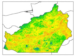 نقشه رطوبت اشباع خاک در عمق 100 سانتیمتری استان سمنان