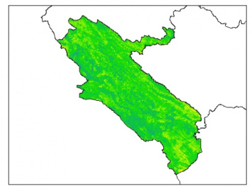 نقشه رطوبت اشباع خاک در عمق 100 سانتیمتری استان ايلام