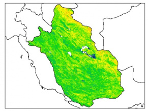 نقشه رطوبت اشباع خاک در عمق 100 سانتیمتری استان فارس