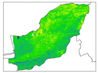 نقشه رطوبت اشباع خاک در عمق 100 سانتیمتری استان گلستان