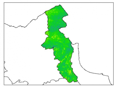 نقشه رطوبت اشباع خاک در عمق 200 سانتیمتری استان اردبيل