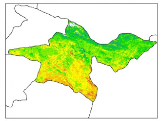 نقشه رطوبت اشباع خاک در عمق 200 سانتیمتری استان تهران