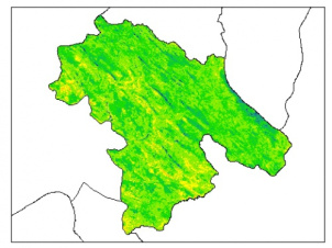 نقشه رطوبت اشباع خاک در عمق 200 سانتیمتری استان كهكيلويه و بويراحمد
