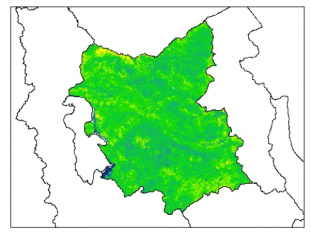 نقشه رطوبت اشباع خاک در عمق 200 سانتیمتری استان آذربايجان شرقي