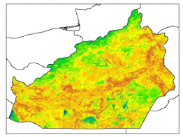 نقشه رطوبت اشباع خاک در عمق 200 سانتیمتری استان سمنان