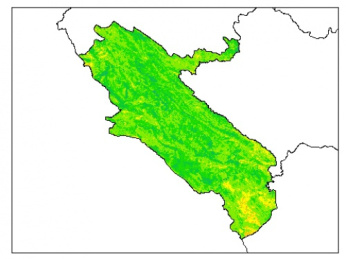 نقشه رطوبت اشباع خاک در عمق 200 سانتیمتری استان ايلام