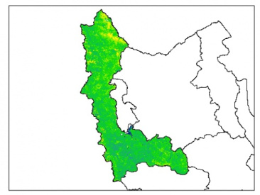 نقشه رطوبت اشباع خاک در عمق 200 سانتیمتری استان آذربايجان غربي