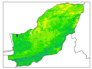 نقشه رطوبت اشباع خاک در عمق 200 سانتیمتری استان گلستان