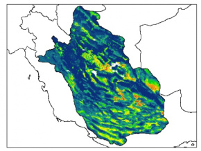 نقشه رستری عمق سنگ بستر استان فارس