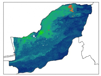 نقشه رستری عمق سنگ بستر استان گلستان