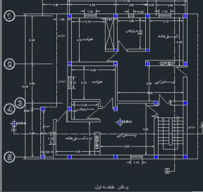 نقشه ساختمان مسکونی دو طبقه ابعاد 11 در 13.40 طبقه اول یک واحد طبقه دوم دو واحدی هر طبقه 150 متر