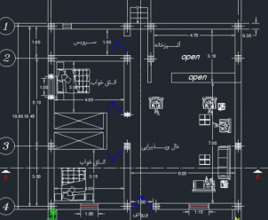 نقشه ساختمان یک طبقه 120 متری ابعاد 11در 11