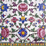 کاشیکاری لعاب دار بسیار زیبا با نقش گلفرنگ متعلق به دوره اسلامی-کد 48