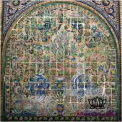کاشی کاری کاخ گلستان با نقش گل و بوته -کد 57