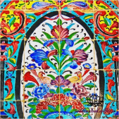 نمایی از کاشی هفت رنگ لعاب دار بسیار زیبا-کد 58