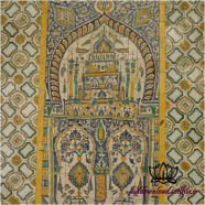 نمایی از کاشی لعاب دار قدیمی متعلق به دوره اسلامی -کد 59