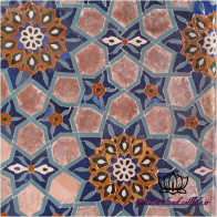 نمایی از کاشی کاری سقف مسجد با نقش هندسی -کد 82