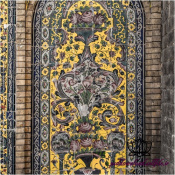 نمایی از کاشی کاری زیبای کاخ گلستان با نقش گلدانی -کد 91