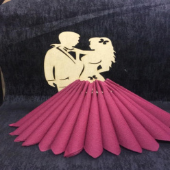 استند دستمال کاغذی برای دکوراسیون عروس و دامادی با فرمت کورل مخصوص لیزر برش چوب 3 میل