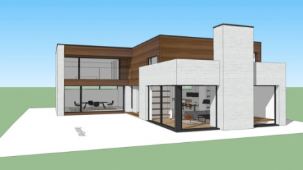 طرح سه بعدی خانه مدرن سری 1 به صورت کامل (sketchup)